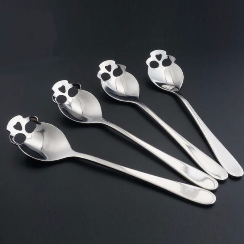 🌸 4PC SKULL SPOONS SKELETON GOTHIC SUS 304 BUNDLE SET GOTH COLLECTORS KITCHEN - Picture 6 of 15